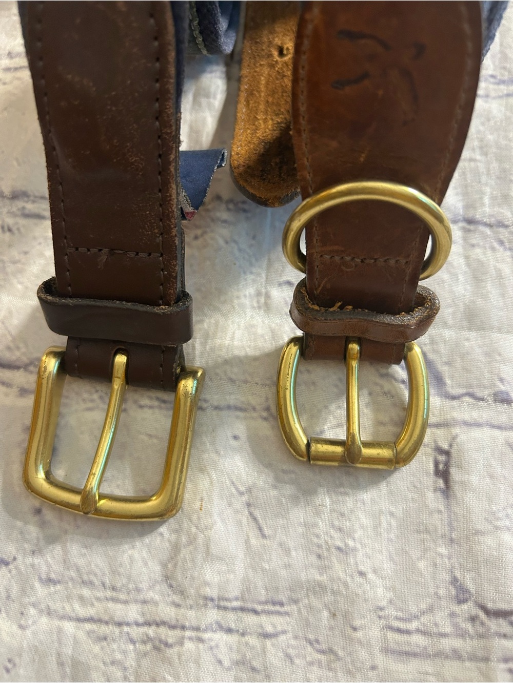 VINEYARD VINES SOLID BRASS BUCKLE NAVY/GREEN DETAILS & AMERICAN EAGLE NAVY BELT - Picture 2 of 16